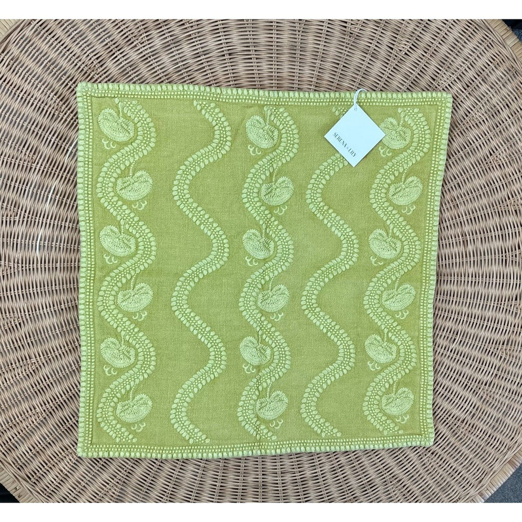 Fairhope Pillow Cover (22” SQ)-Citron Green