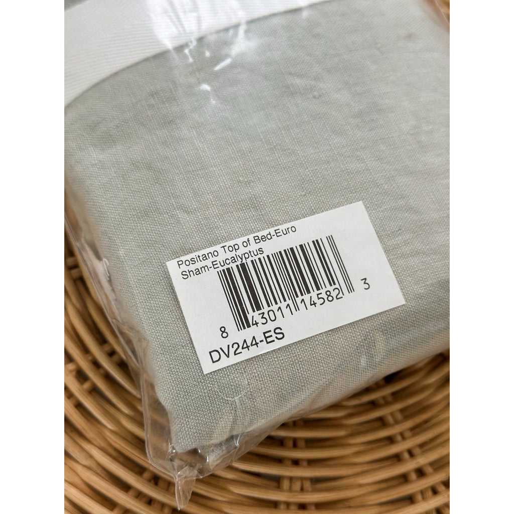 Positano Linen Euro Pillow Sham-Eucalyptus Green - The Home Decor Outlet
