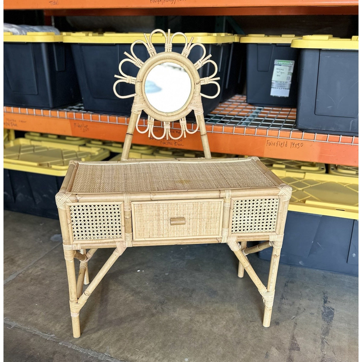 Kids Rattan Sunflower Coastal Vanity (SAMPLE) by Zaara's Market