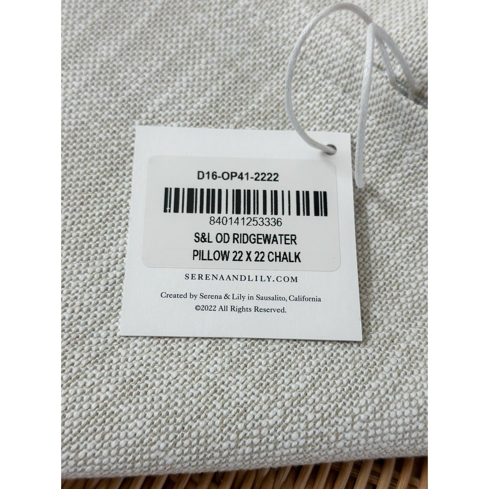 Perennials Ridgewater Outdoor Pillow Cover (22” SQ)Chalk Beige