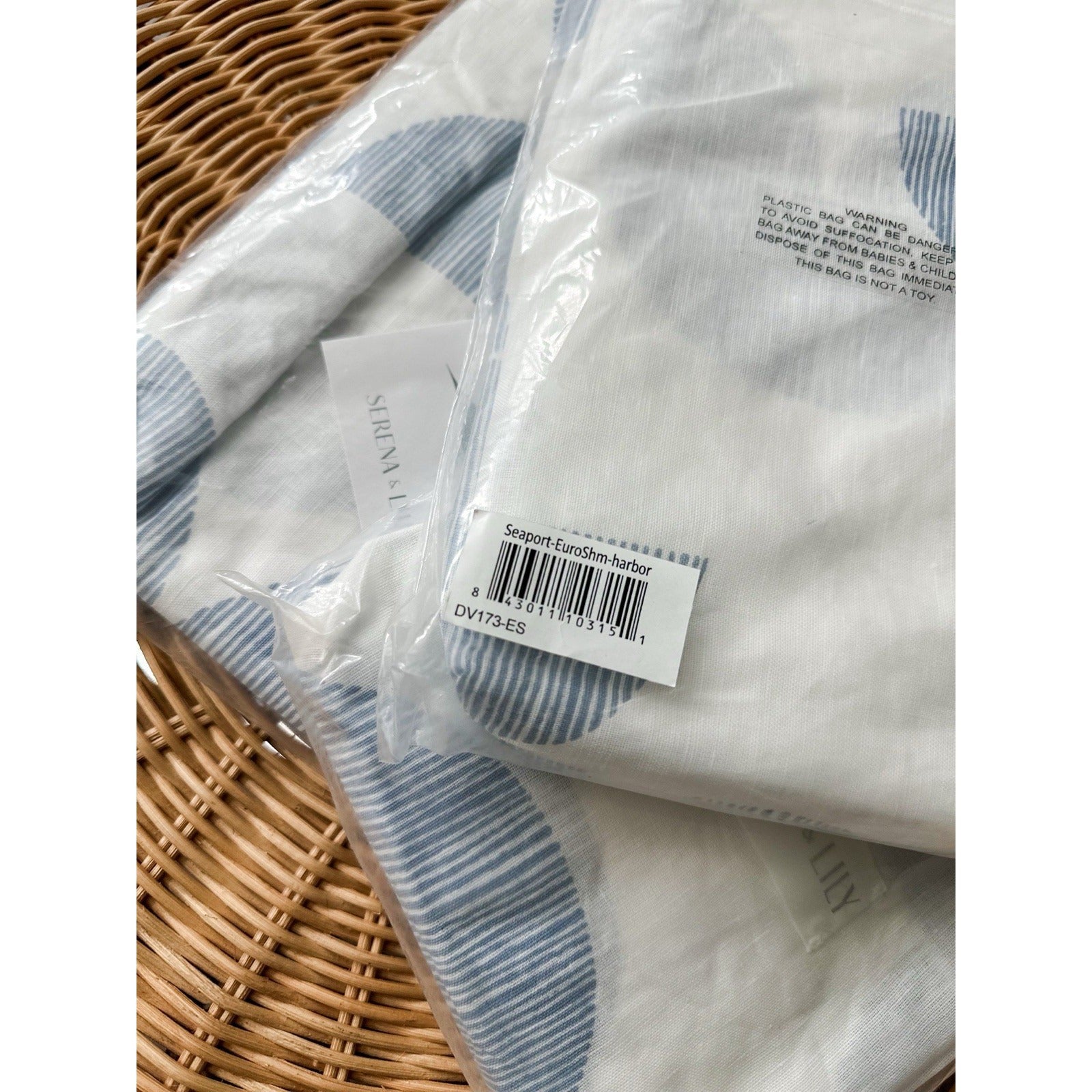 Seaport Euro Pillow Sham-Harbor Blue/White