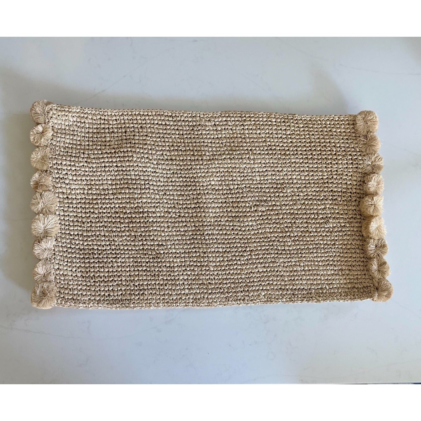 Madrona Raffia Pillow Cover (12”x21”)-Natural Brown Beige - The Home Decor Outlet