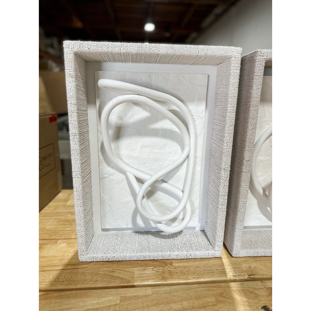 PALECEK Fiona Rattan Tangle & Loop Wall Art Decor (Set of 2)-White