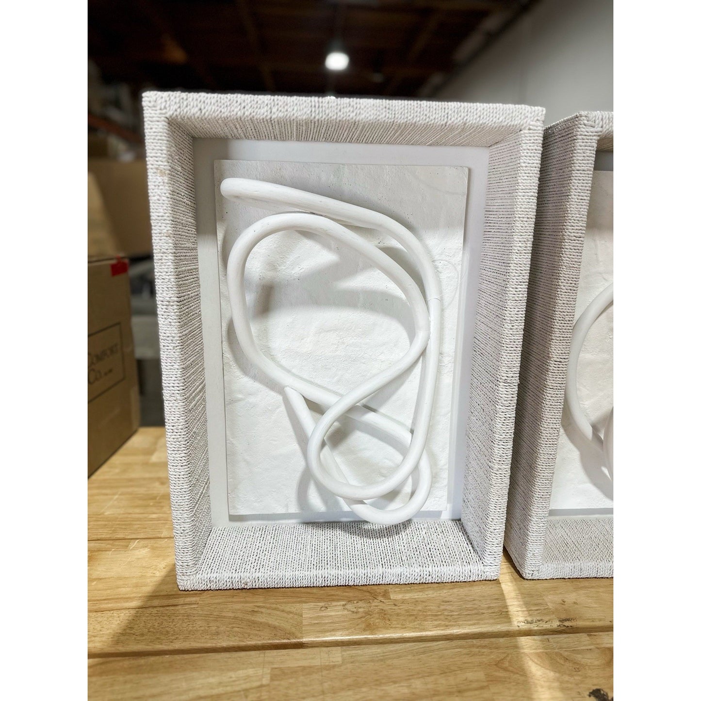 PALECEK Fiona Rattan Tangle & Loop Wall Art Decor (Set of 2)-White