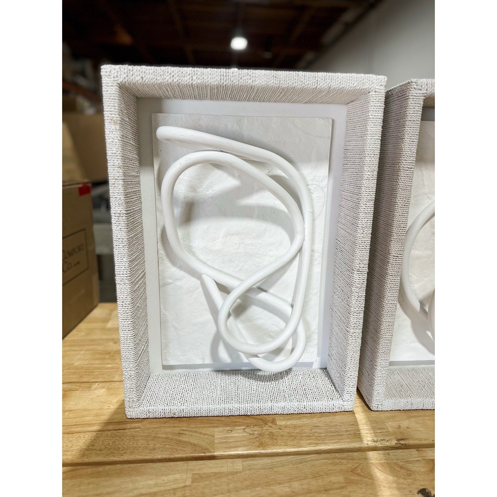 PALECEK Fiona Rattan Tangle & Loop Wall Art Decor (Set of 2)-White