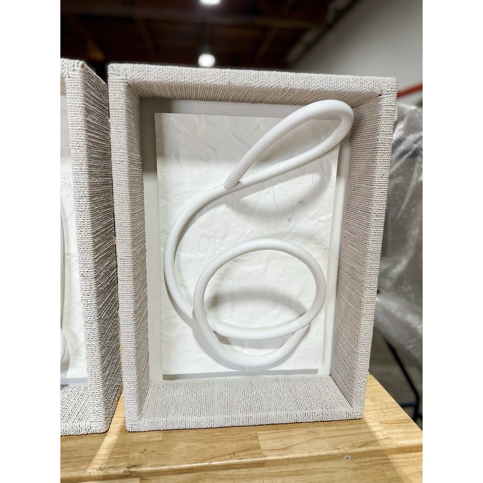 PALECEK Fiona Rattan Tangle & Loop Wall Art Decor (Set of 2)-White