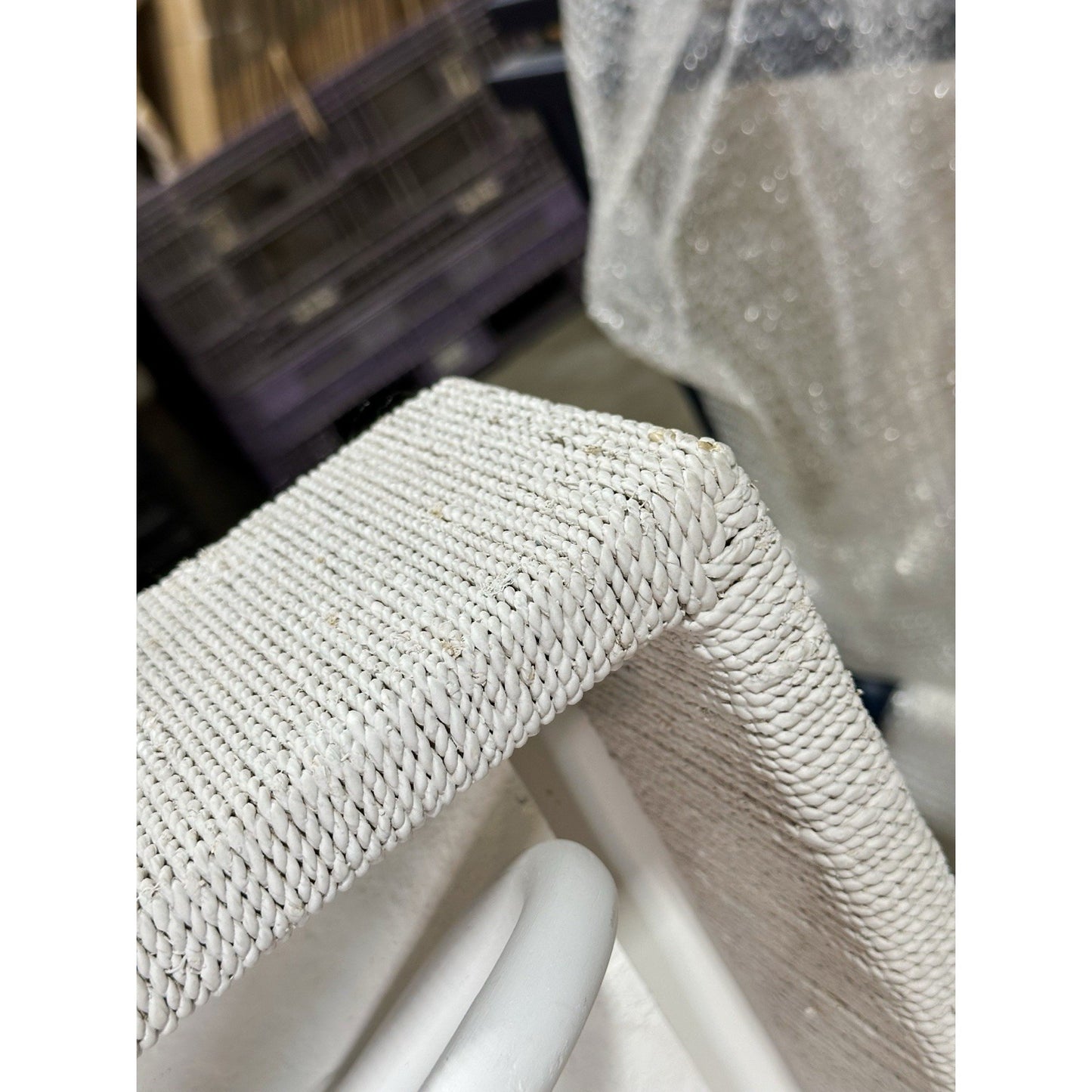 PALECEK Fiona Rattan Tangle & Loop Wall Art Decor (Set of 2)-White