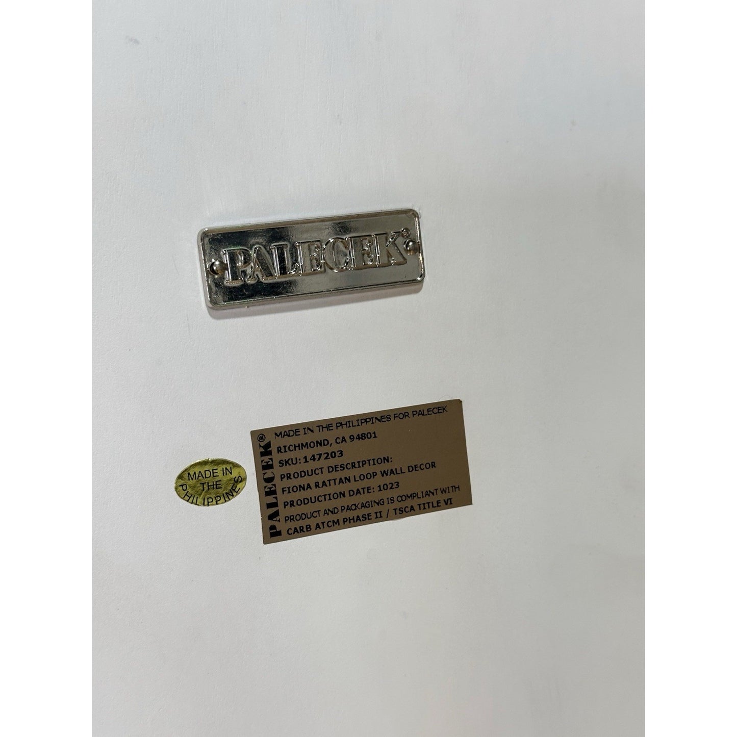 PALECEK Fiona Rattan Tangle & Loop Wall Art Decor (Set of 2)-White