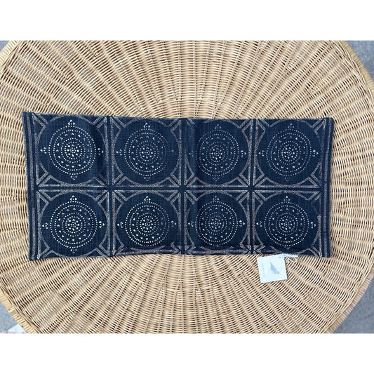 Camille Mosaic Pillow Cover (14”x30”)-Indigo Blue