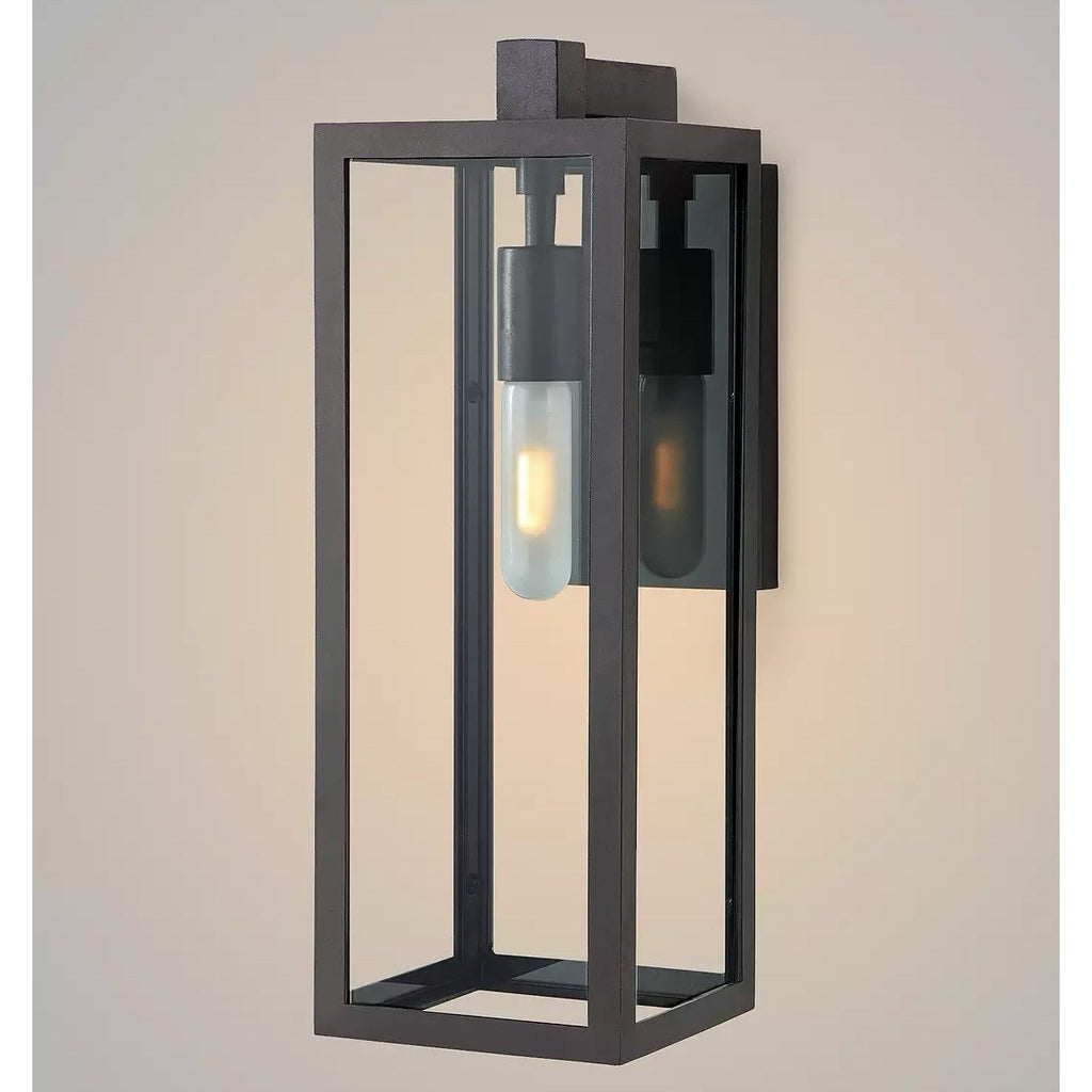 Warwick Medium Outdoor Sconce-Black Frame/Glass