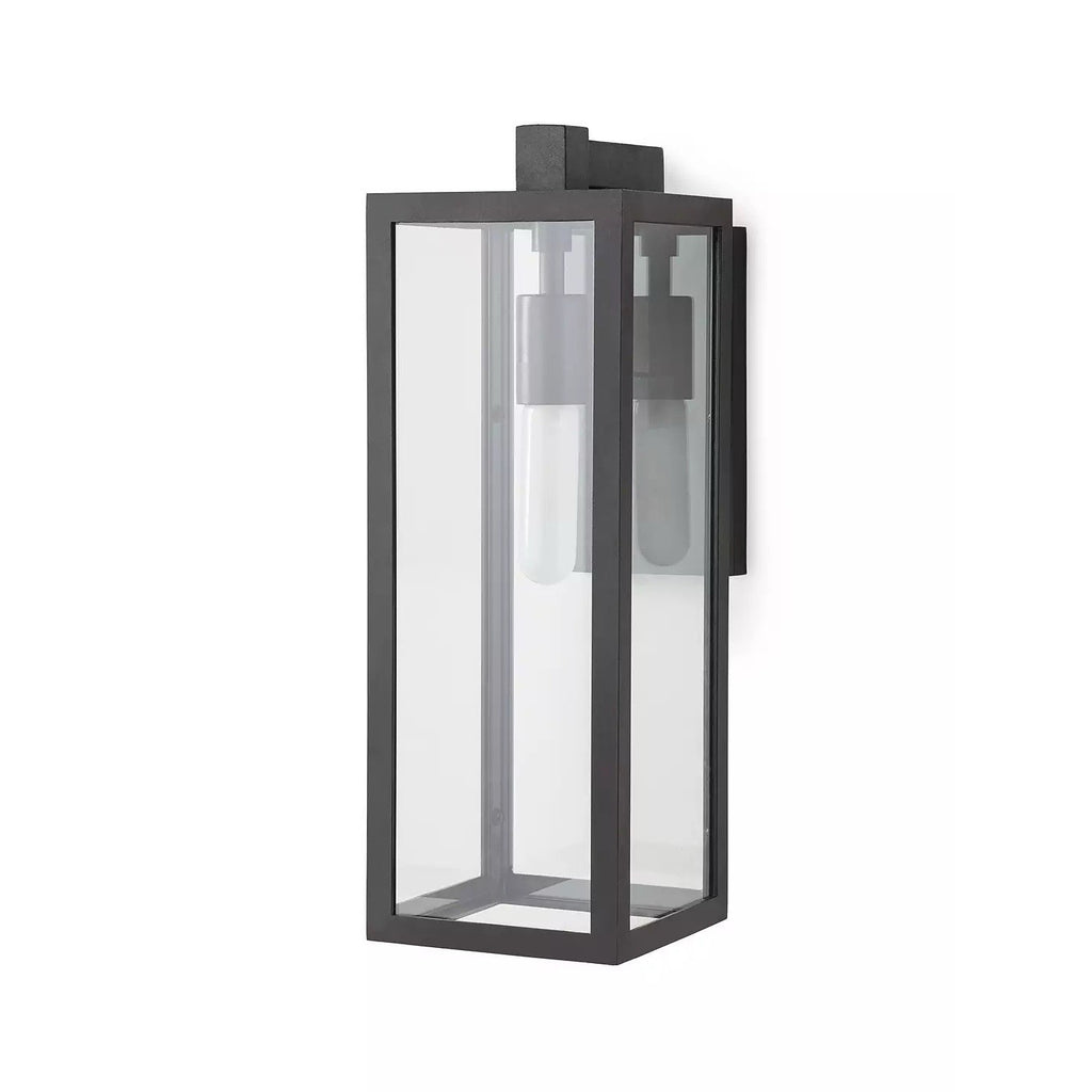 Warwick Medium Outdoor Sconce-Black Frame/Glass