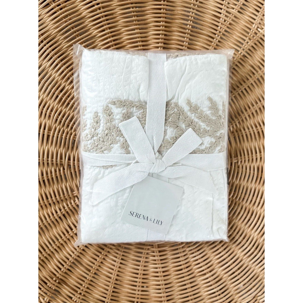 Westport Embroidered Euro Pillow Sham-Flax Beige
