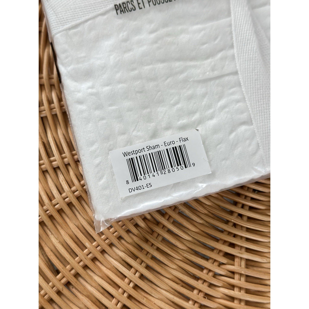 Westport Embroidered Euro Pillow Sham-Flax Beige