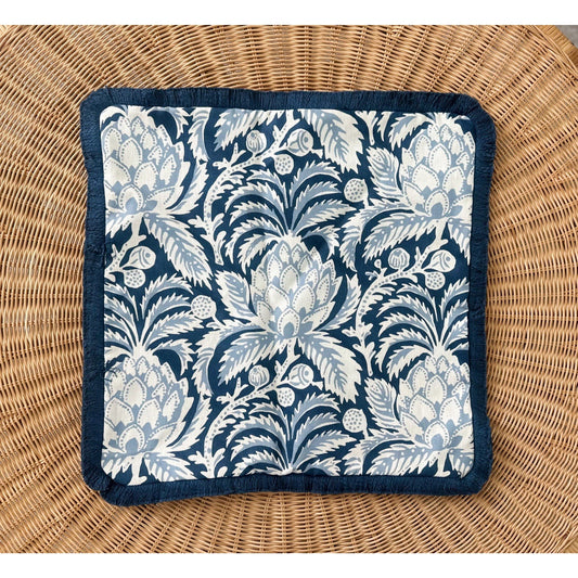 Artichoke Pillow Cover (20” SQ)-Vintage Indigo/Coastal Blue - The Home Decor Outlet
