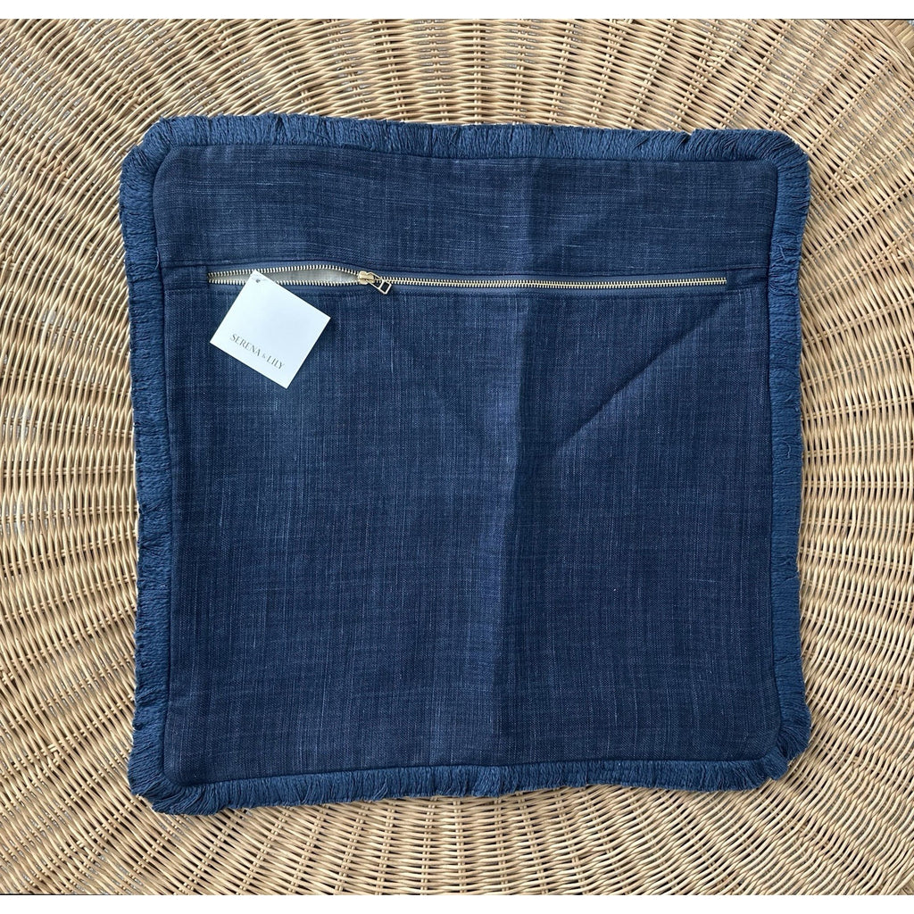 Artichoke Pillow Cover (20” SQ)-Vintage Indigo/Coastal Blue - The Home Decor Outlet