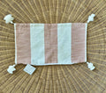 Beach Stripe Outdoor Pillow Cover (12”x21”)-Orange/White