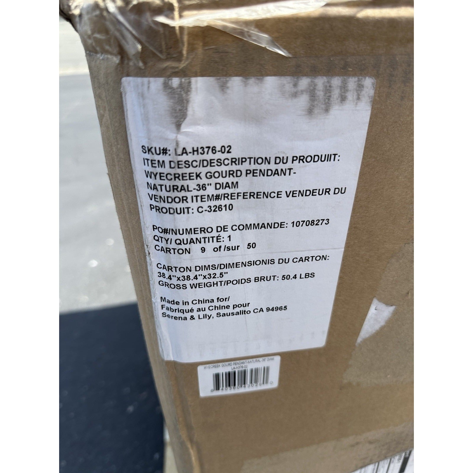 Wyecreek Rattan Gourd Pendant-Natural