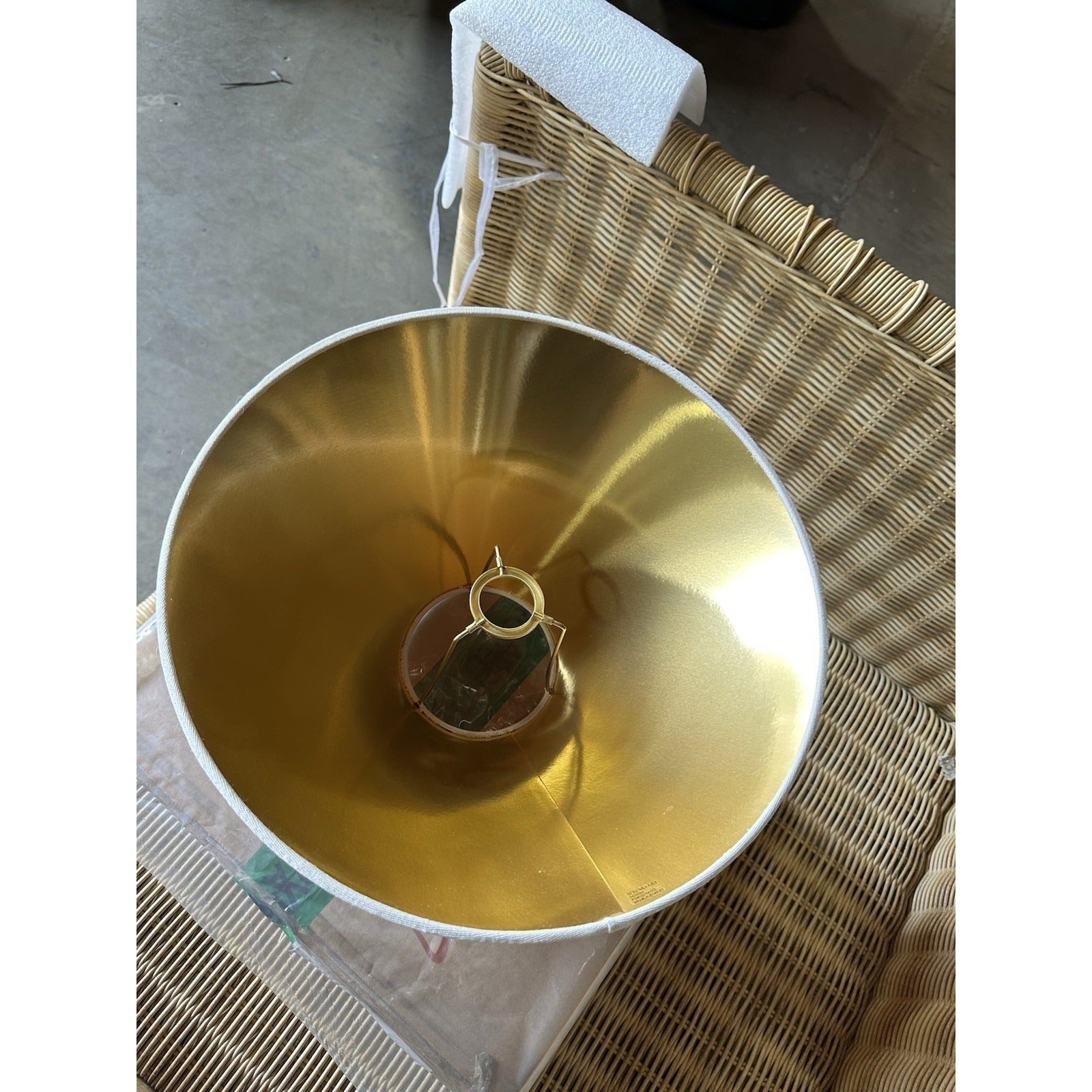 Marseille Floor Lamp Shade-Natural Linen/Gold Lined