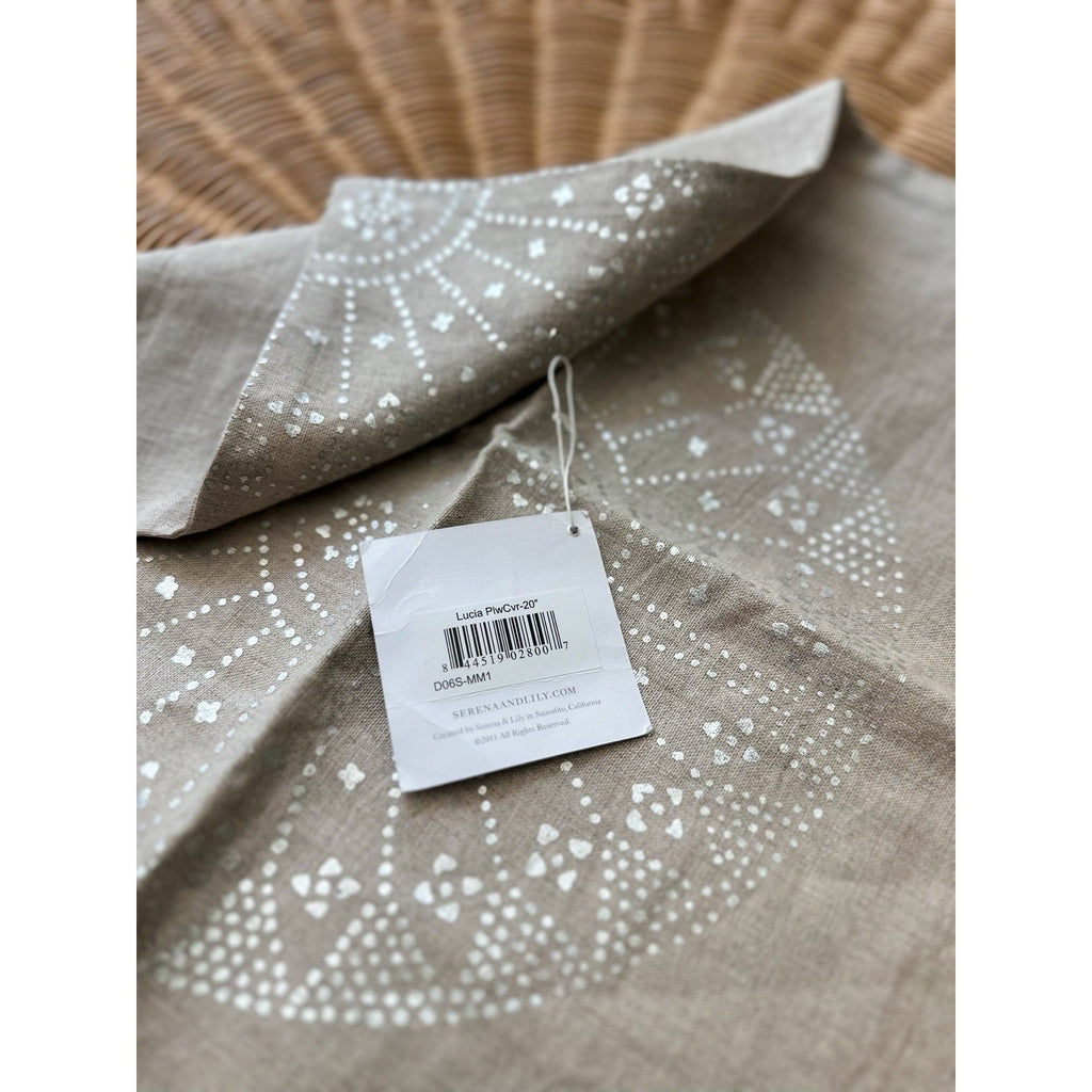 Lucia Pillow Cover (20” SQ)-Sand Beige