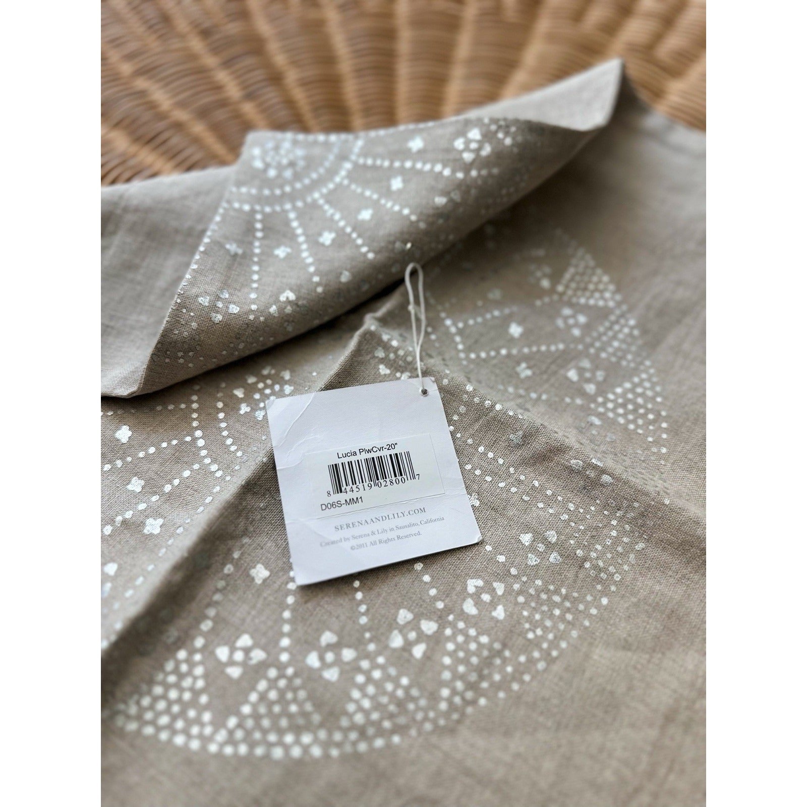 Lucia Pillow Cover (20” SQ)-Sand Beige