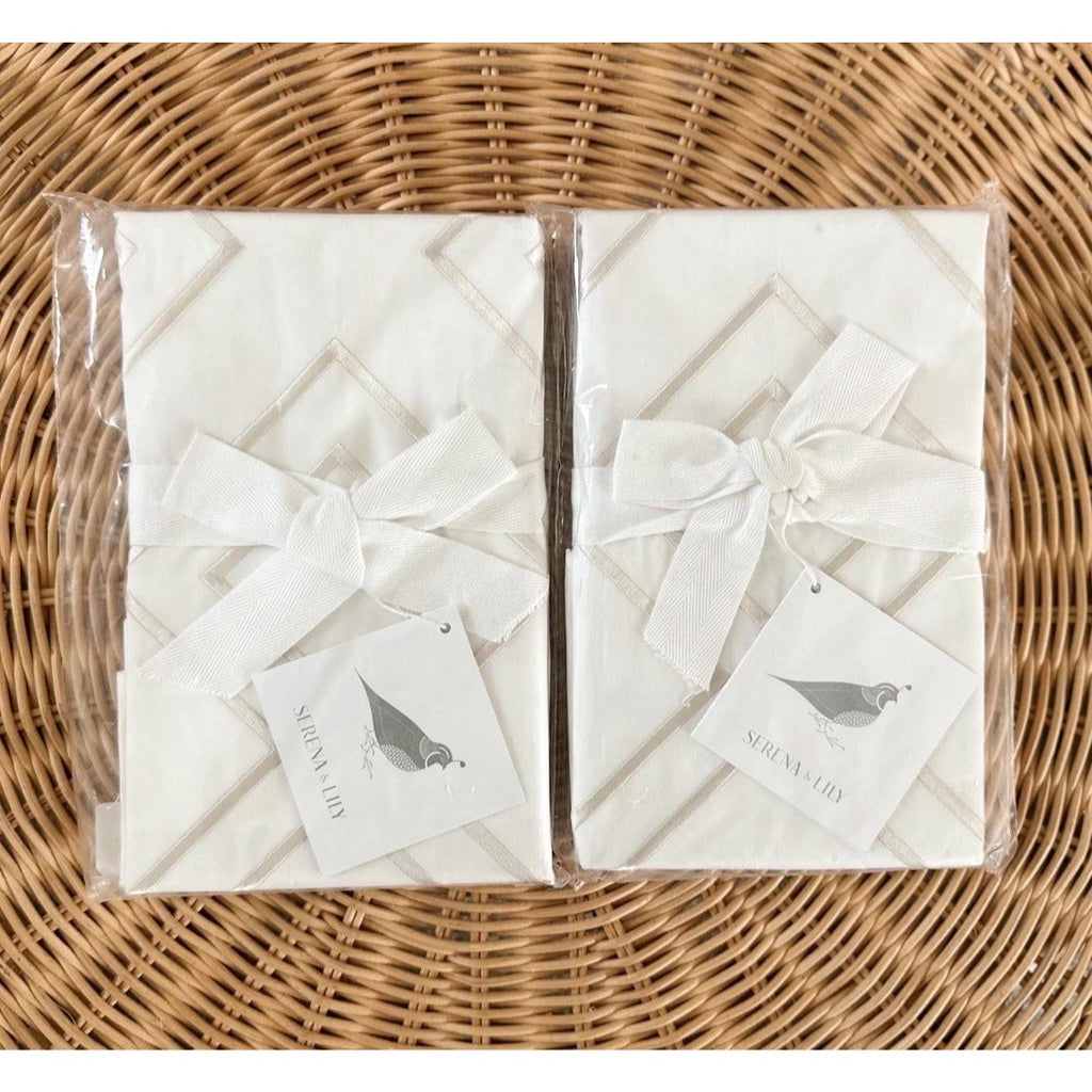 Oyster Sutton Embroidered Euro Pillow Shams (Set of 2)-Beige