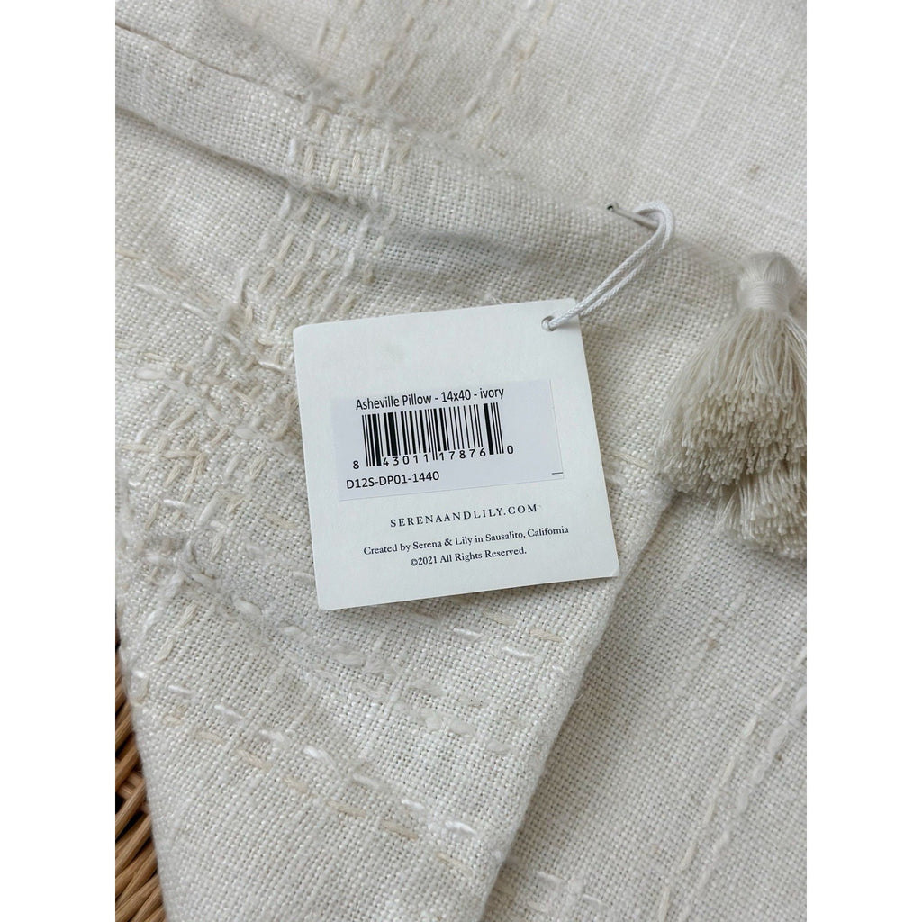 Asheville Pillow Cover  (14”x40”)-Ivory Beige