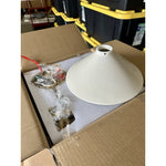 Rhode Ceramic Pendant-Salt Beige/Brass Accents