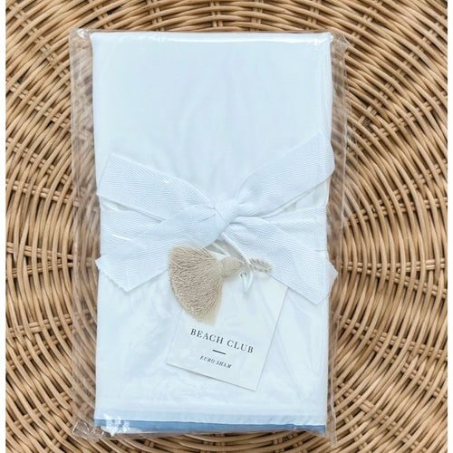 Beach Club Percale Euro Pillow Sham-Coastal Blue - The Home Decor Outlet