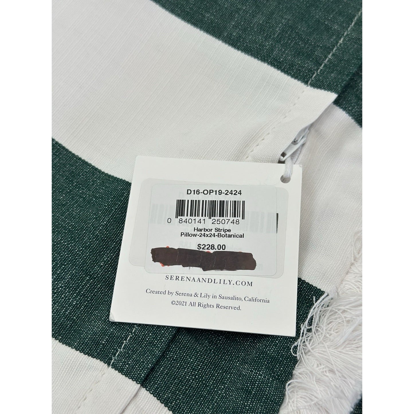 Perennials Harbor Stripe Pillow Cover (24” SQ)-Botanical Green - The Home Decor Outlet
