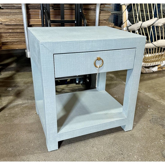 Driftway 1-Drawer Painted Linen Nightstand-Coastal Blue