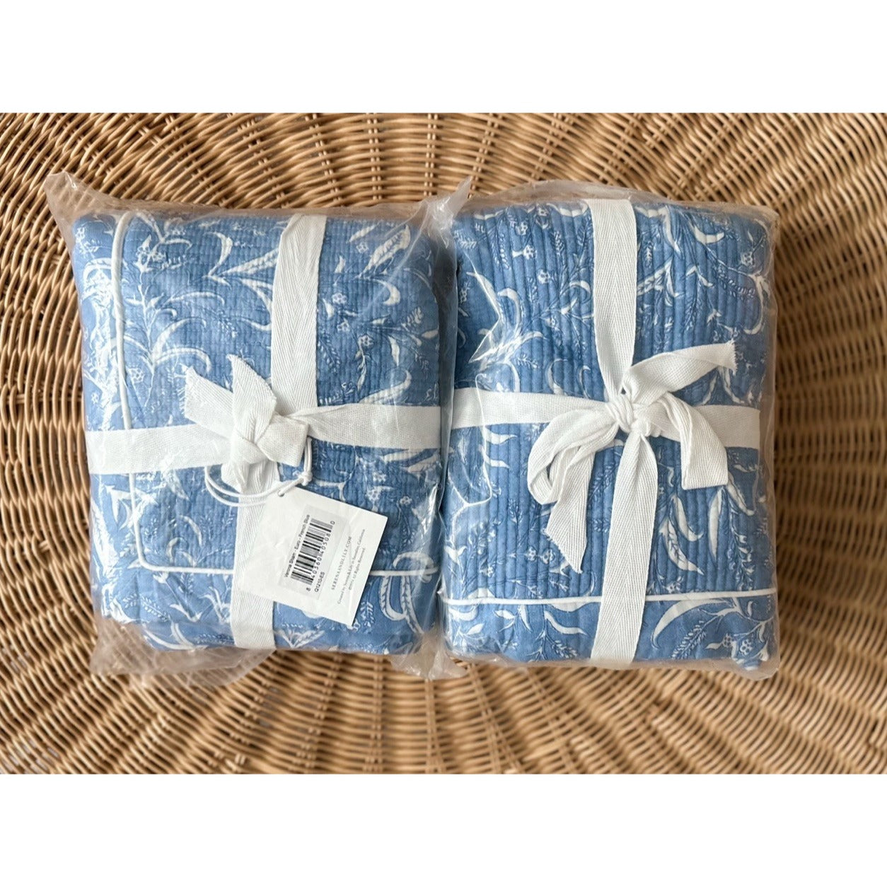 Verona Floral Euro Pillow Shams (Set of 2)-French Blue