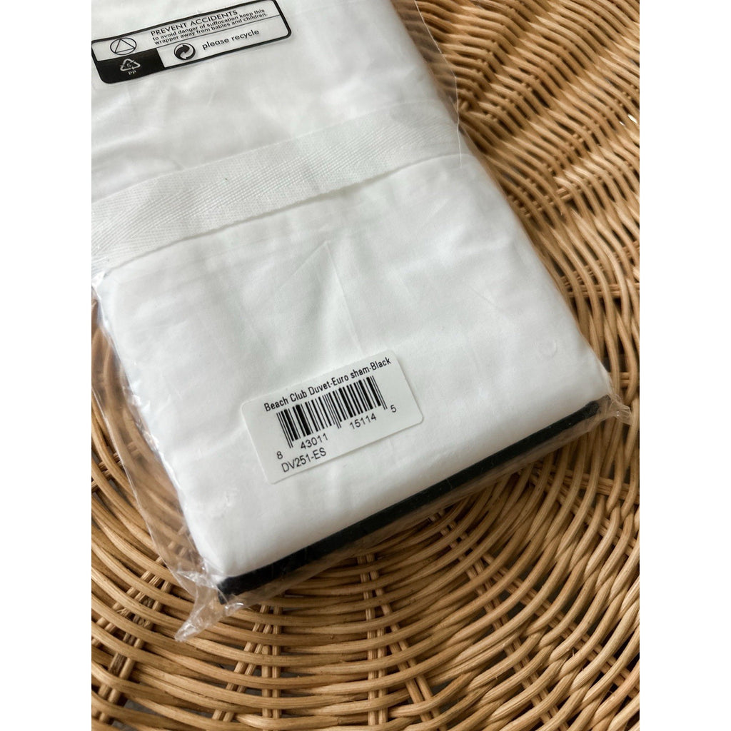 Beach Club Percale Euro Pillow Sham-Midnight Black