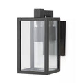 Warwick Small Outdoor Sconce-Black Frame/Clear Glass
