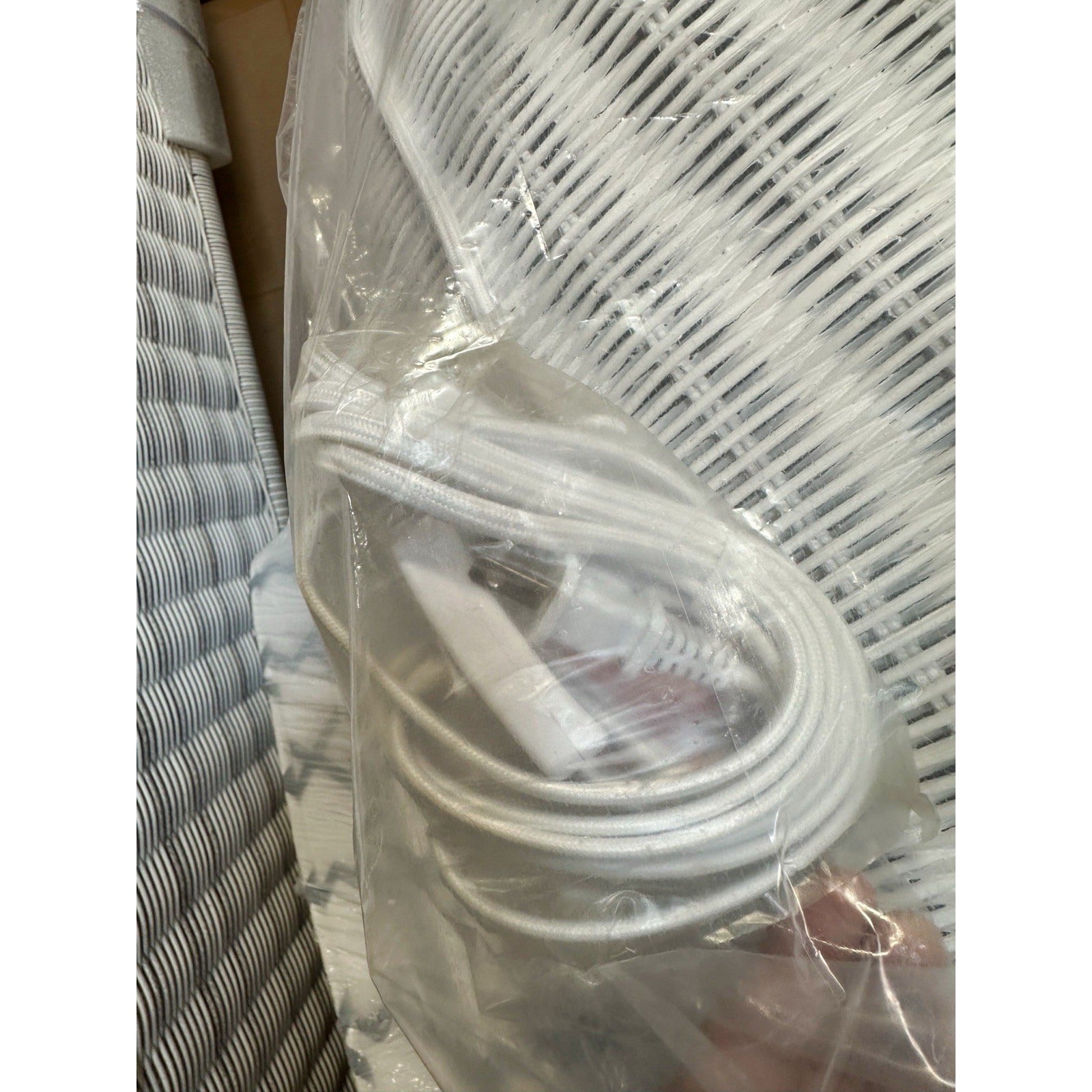 Santa Barbara Rattan Bell Plug-in Pendant-White