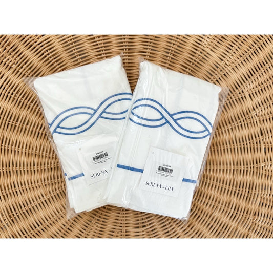 Bainbridge Piqué Euro Shams (Set of 2)-French Blue - The Home Decor Outlet