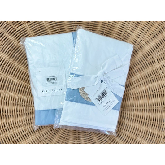 Beach Club Border King Pillow Shams (Set of 2)-Coastal Blue - The Home Decor Outlet