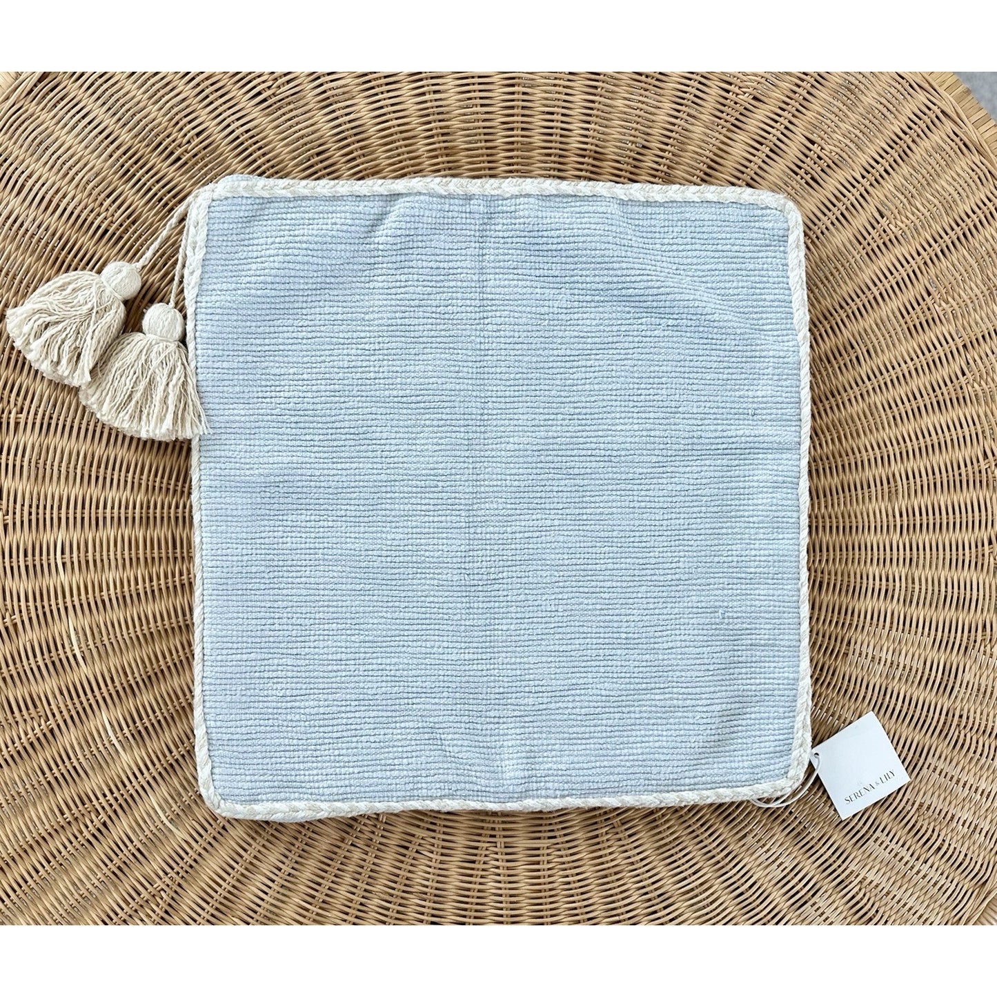 Ridgeline Pillow Cover (20” SQ)-Sky Blue/Ivory - The Home Decor Outlet