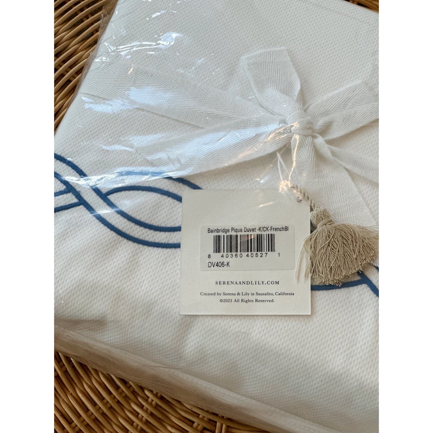 Bainbridge Piqué Duvet Cover (K/CK)-French Blue