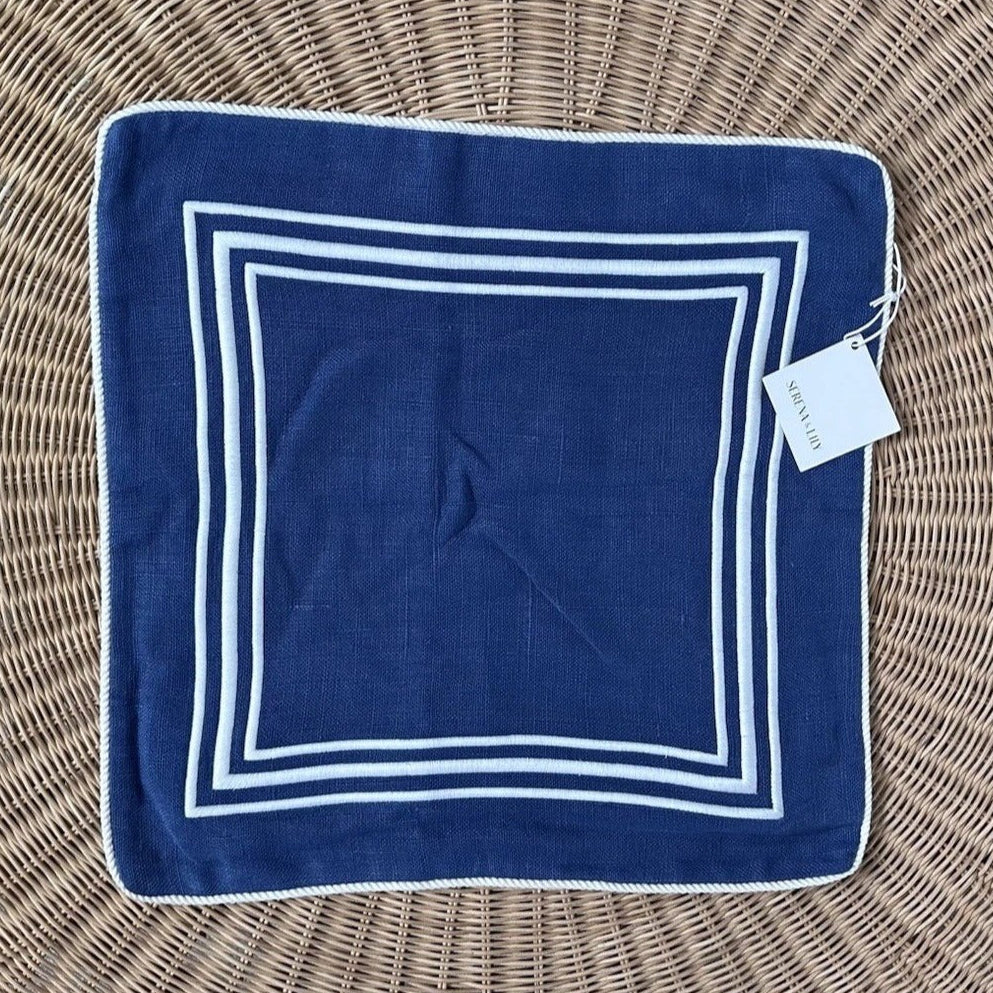 Riva Pillow Cover (20” SQ)-Vintage Indigo Blue - The Home Decor Outlet