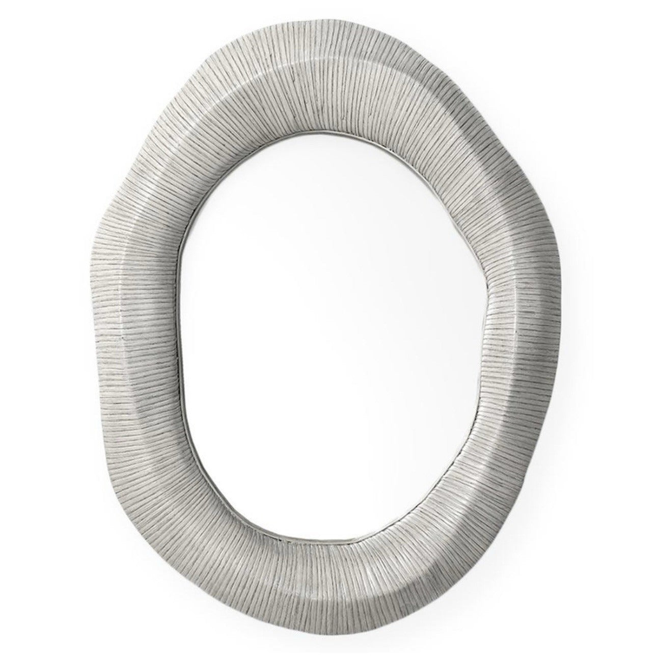 PALECEK Ravenna Rattan Designer Coastal Mirror-Whitewash
