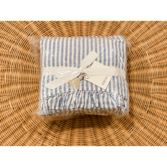 Nantucket Stripe Linen Sheet Set (Twin)-Blue