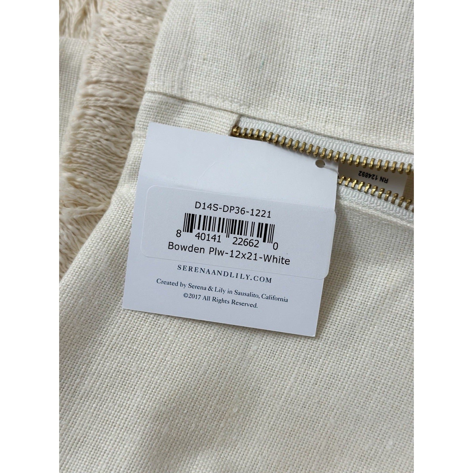 Bowden Pillow Cover (12”x21”)-White Beige - The Home Decor Outlet