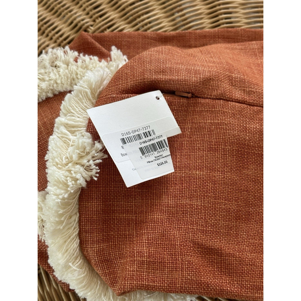 Bowden Bolster Pillow Cover (7”x36”x7”)-Persimmon Orange