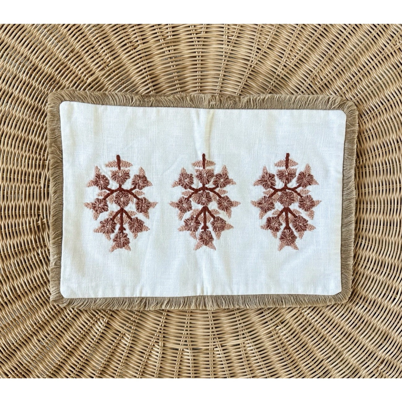Morningside Pillow Cover (SAMPLE/NO TAGS)(12”x18”)-Terracotta Red