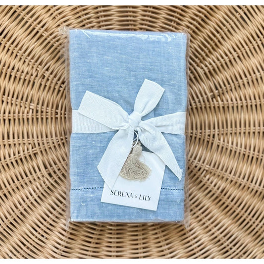 Portofino Linen Euro Pillow Sham-Blue Chambray - The Home Decor Outlet