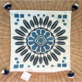 Campania Medallion Outdoor Pillow Cover (20” SQ)-Navy Blue