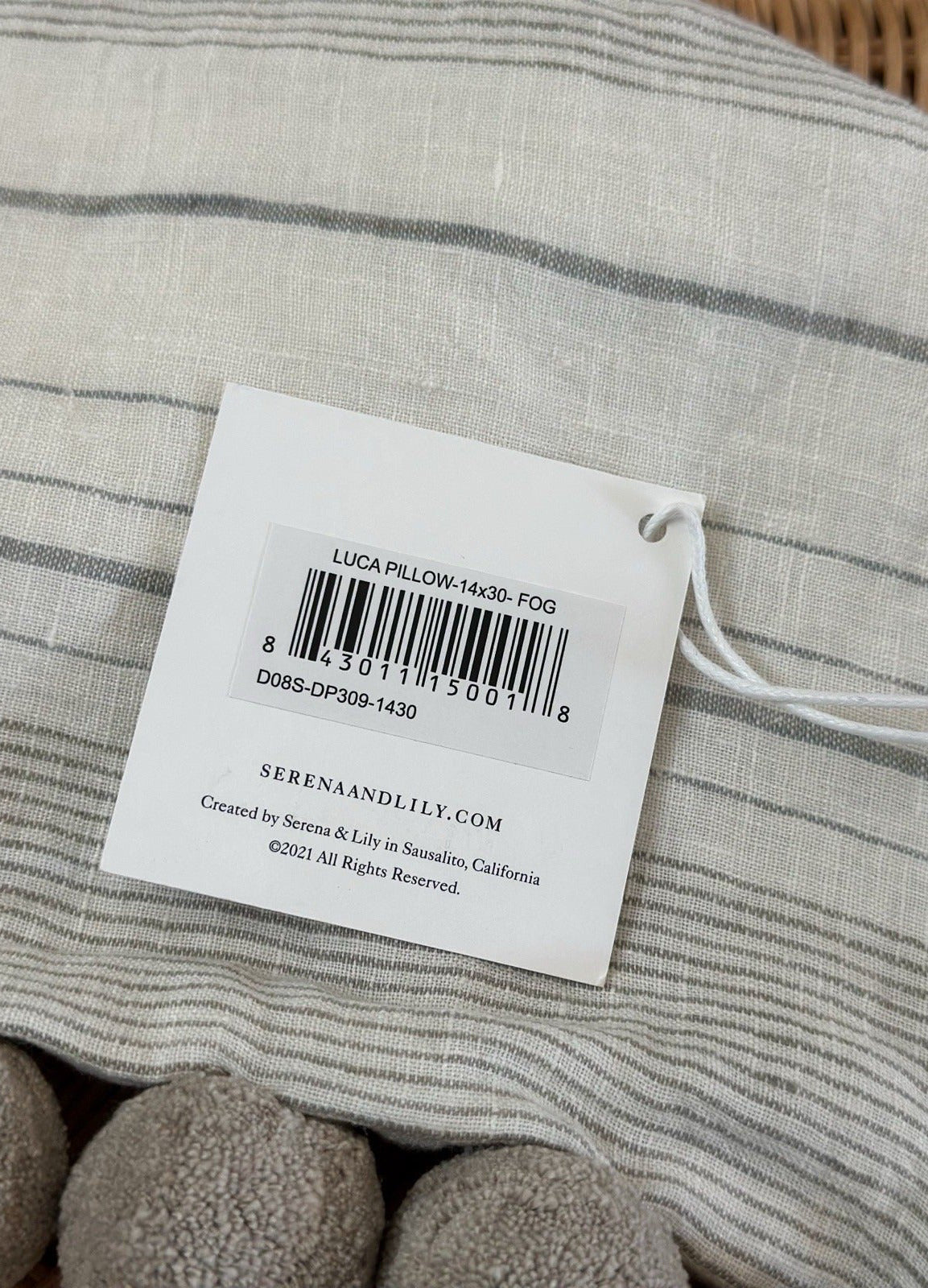 Luca Pillow Cover (14”x30”)-Fog Grey