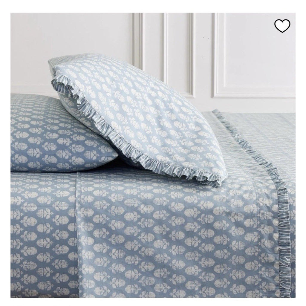 West Elm x Rhode Thistle Coastal 3 Piece Twin Sheet Set-Mist Blue