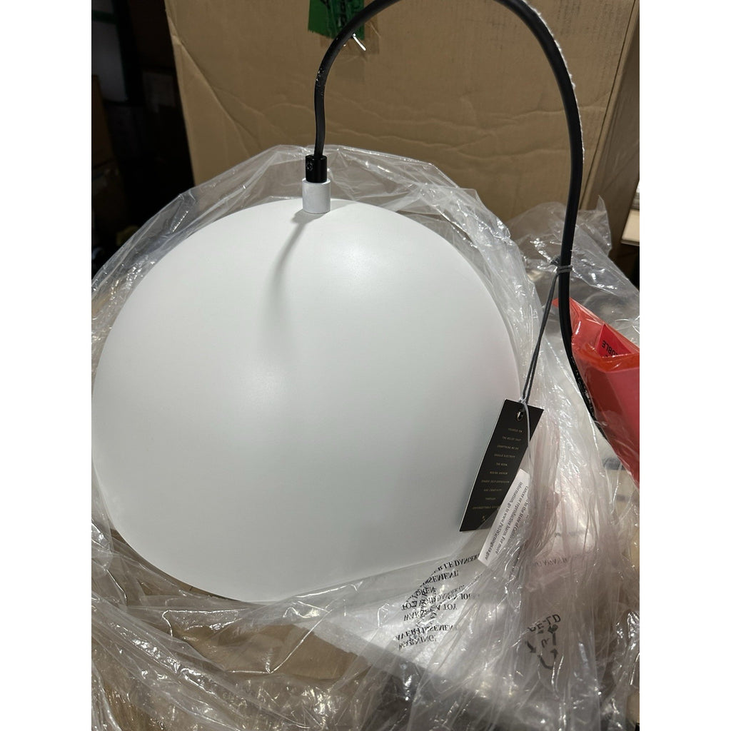 Regina Andrew Sigmund Small Dome Pendant Light (15” W)-White & Gold