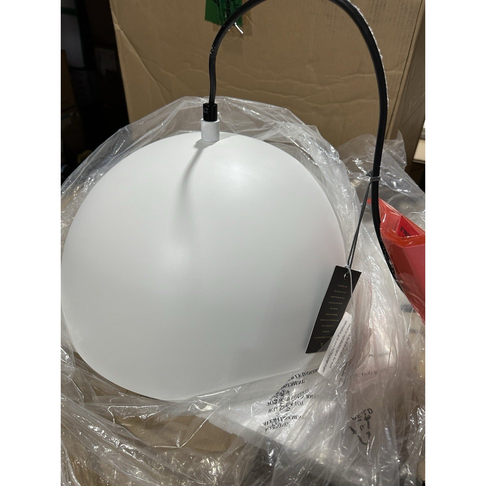 Regina Andrew Sigmund Small Dome Pendant Light (15” W)-White & Gold